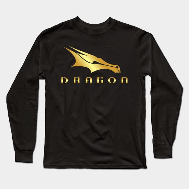 dragon spacex gold edition Long Sleeve T-Shirt by creatorbriliant